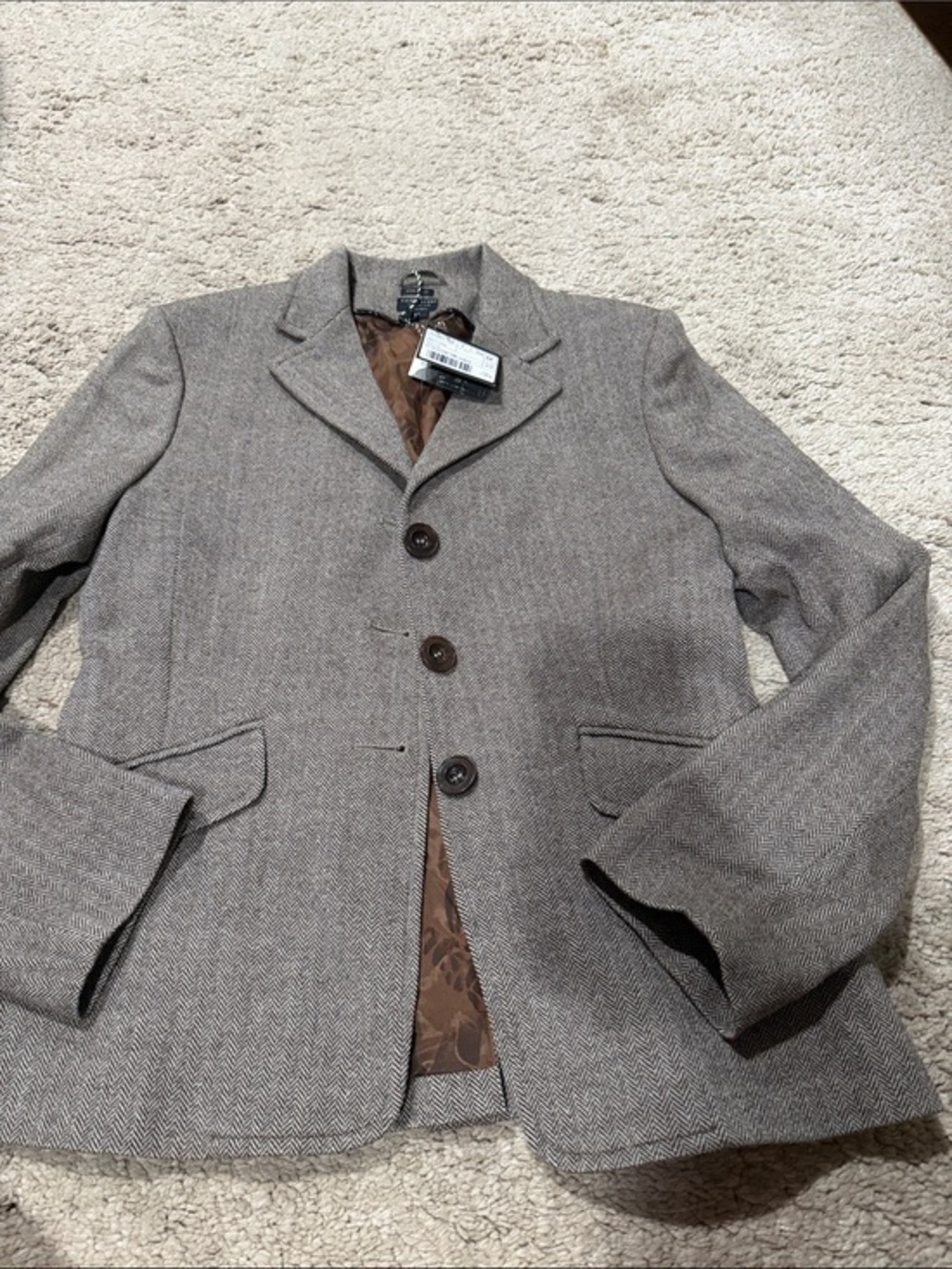 NWT Como Sport titanium Taupe Herringbone Sport Coat